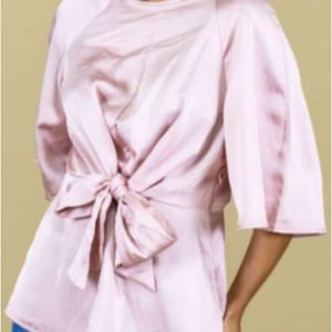 Mujer – Blusa satén con nudo
