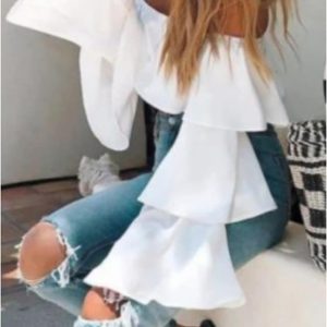 Blusa mexicana mujer con volantes