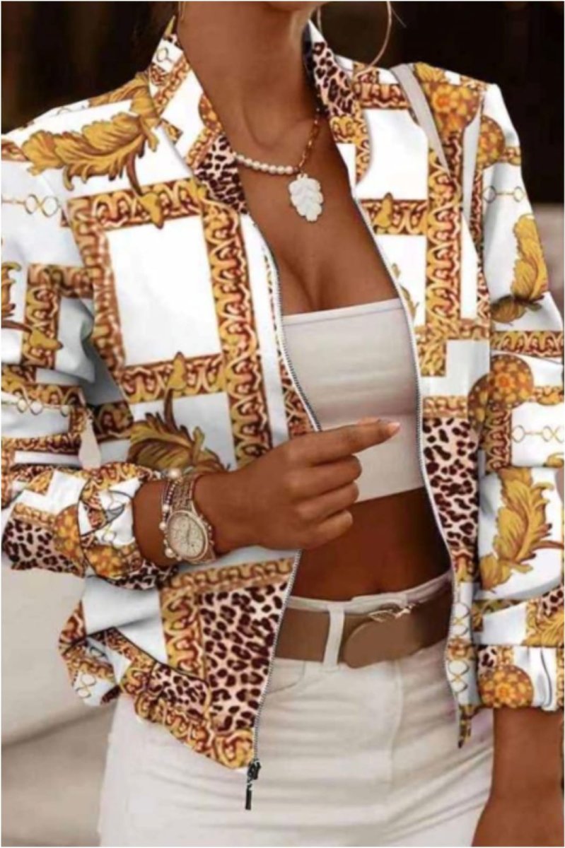 Chaqueta fina mujer estampado animal print - Imagen 2