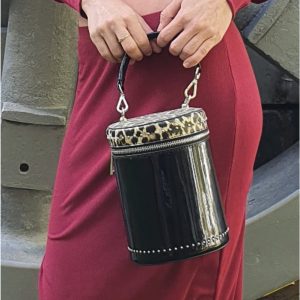 Bolso mujer BOMBONERA charol Animal Print
