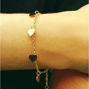 Pulsera mujer acero corazones