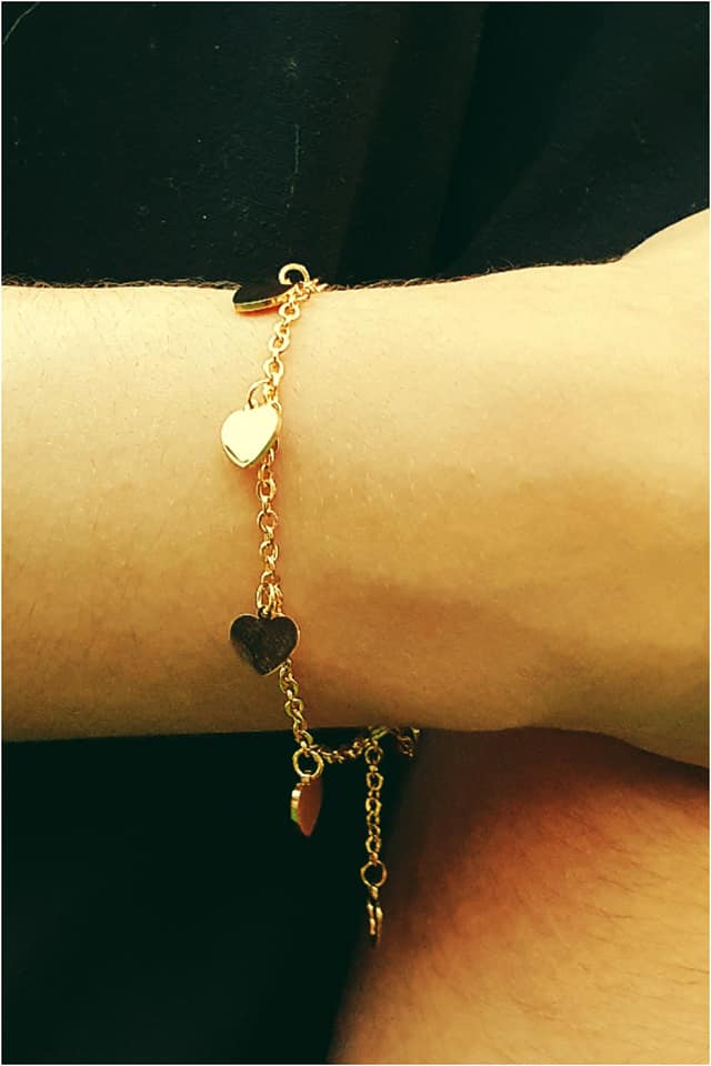 Pulsera mujer acero corazones