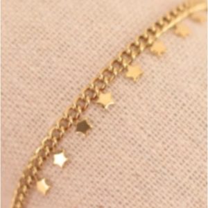 Pulsera mujer acero dorado estrellitas