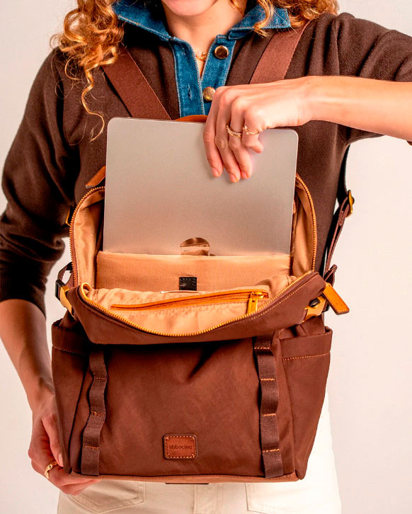 BOLSO MOCHILA MARRON ABBACINO 8132150 TRENDY VIAN - Imagen 6