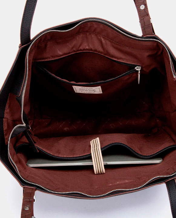 BOLSO SHOPPER NEGRO ABBACINO 8130730 TRENDY MIZAR - Imagen 5
