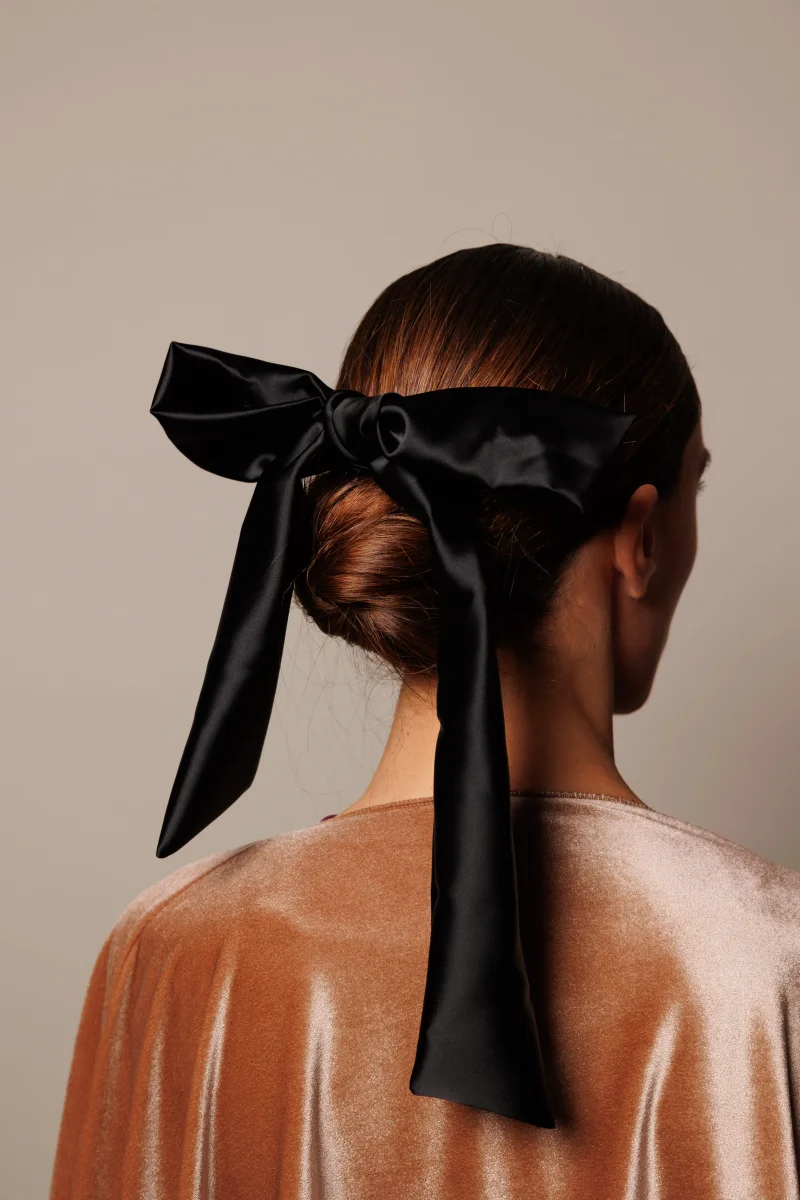Lazo Ribbon negro raso - Imagen 2