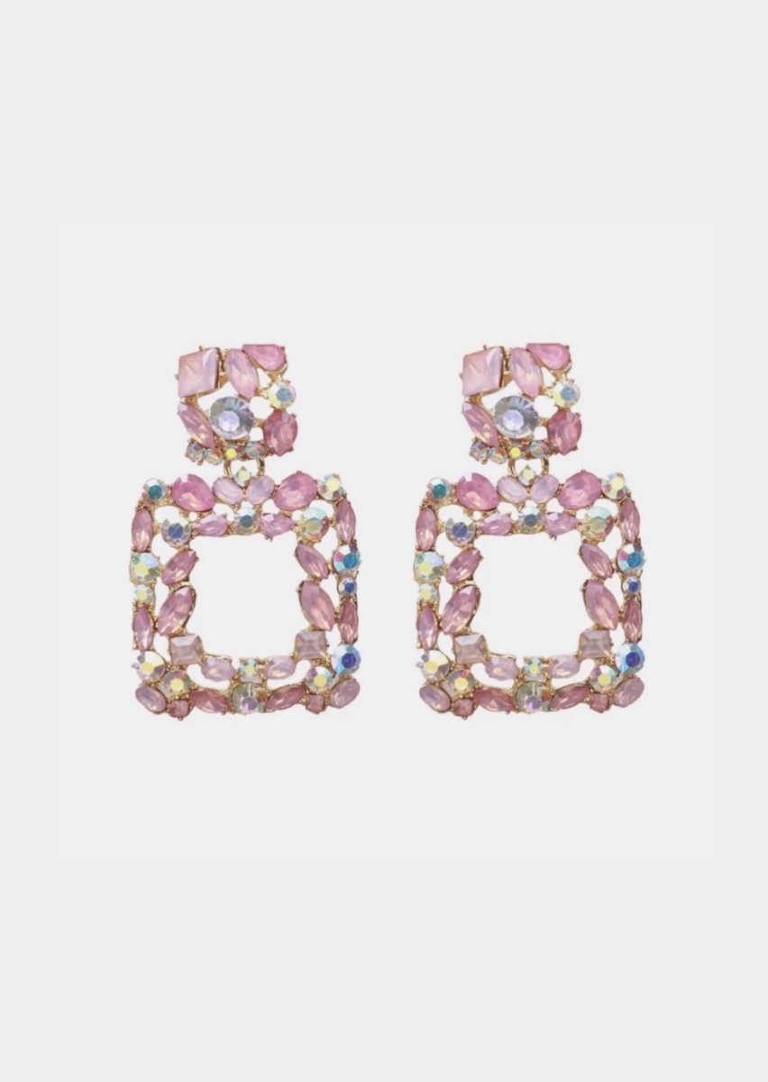 Pendientes Square Joya Rosa - Imagen 3