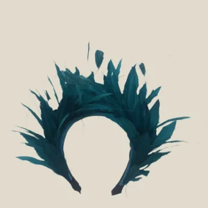 Diadema Avestruz aguamarina oscuro