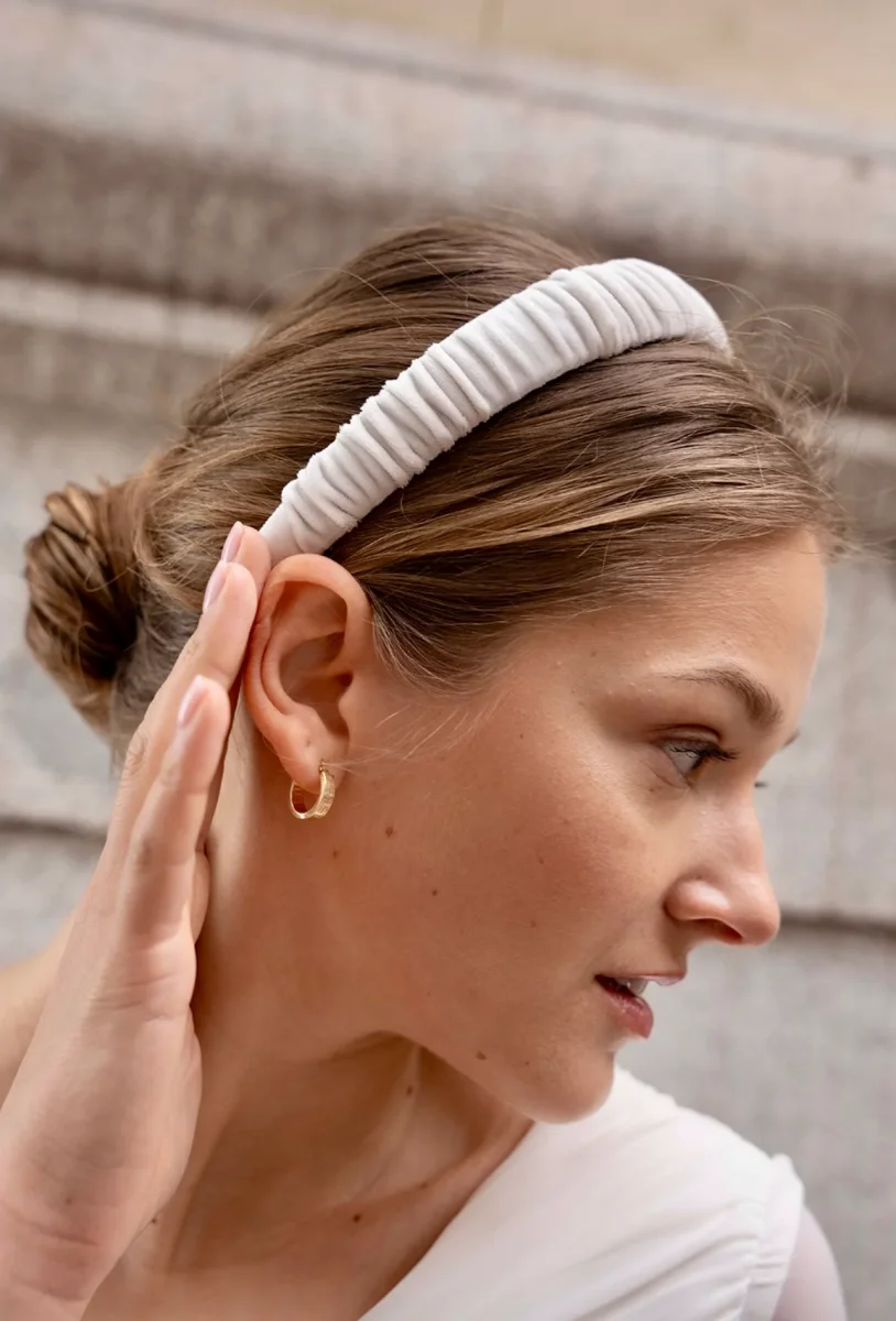 Diadema Pliegues blanca - Imagen 2