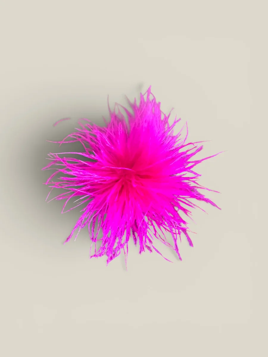 Tocado Pompón fucsia - Imagen 2