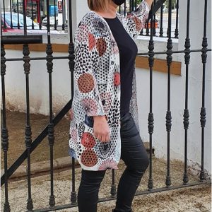Chaqueta calada mujer estampación geométrica