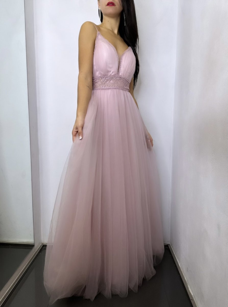 Vestido Tul Encaje Cintura - Imagen 4