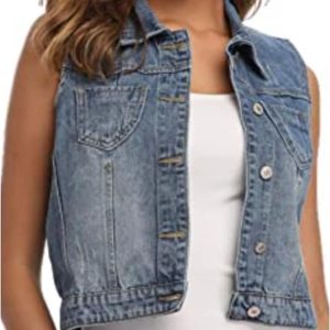 Chaleco vaquero mujer desflecado