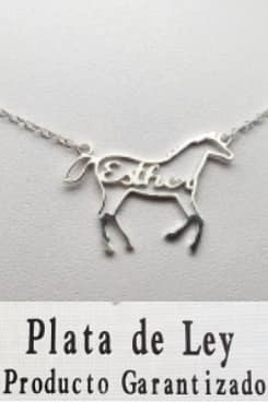 Gargantilla CABALLO con nombre de Plata de ley - Imagen 4