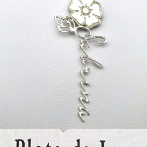Colgante FLOR con nombre personalizado de Plata de ley