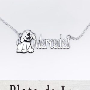 Gargantilla PERRO con nombre personalizado de Plata de ley