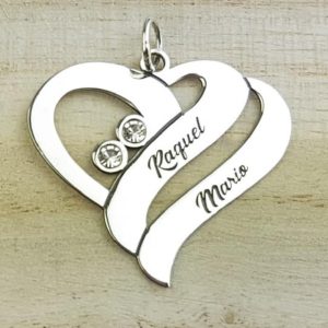 Colgante Plata corazones personalizados