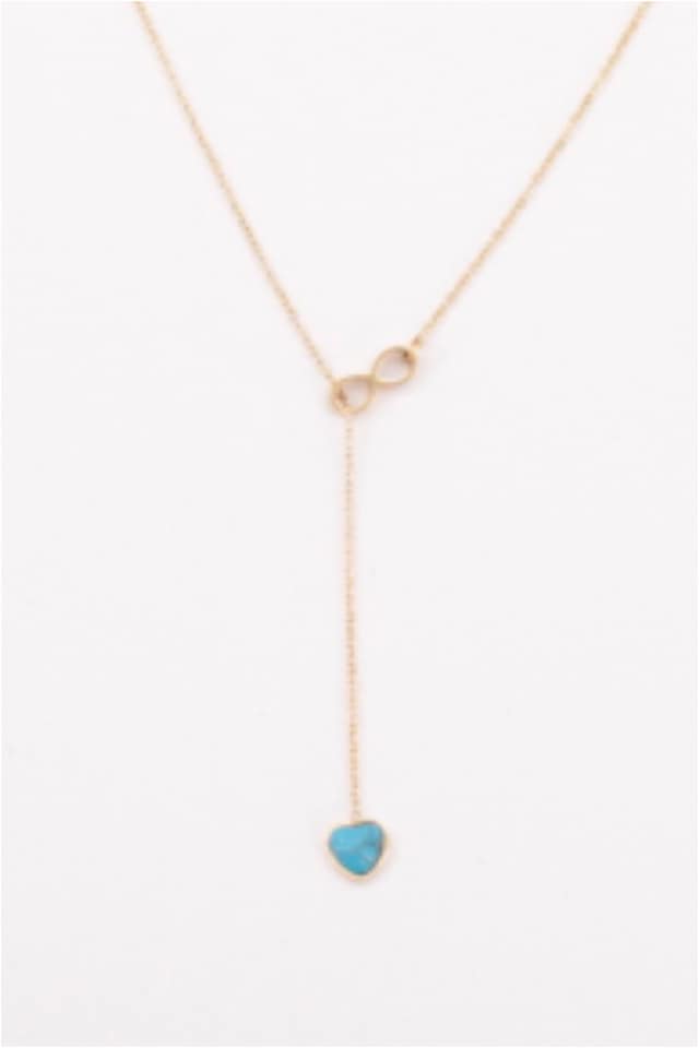 COLLAR MUJER ACERO DORADO CON CORAZON Y INFINITO - Imagen 3