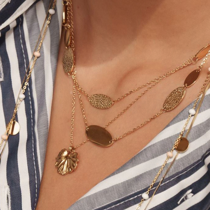 Collar Fino ELIF Acero Dorado - Imagen 3