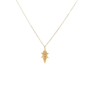 Collar LUNA Acero Dorado