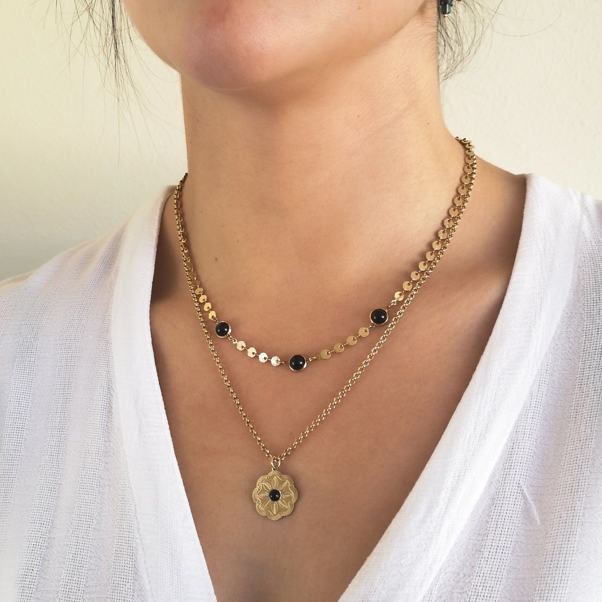 Collar NICOLLE Acero Dorado - Imagen 3