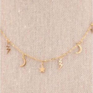 COLLAR MUJER ACERO DORADO UNIVERSO