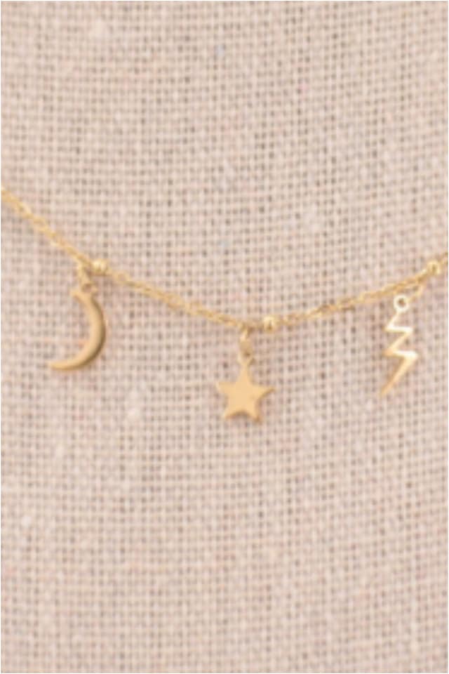 COLLAR MUJER ACERO DORADO UNIVERSO - Imagen 3