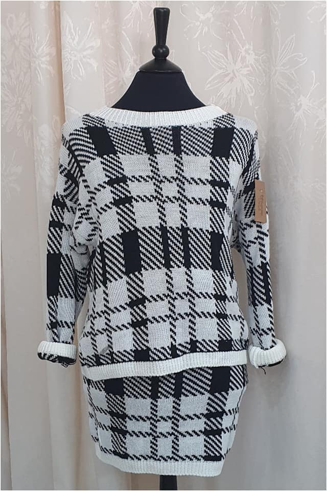 Conjunto mujer falda y jersey cuadros - Imagen 5