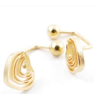 Pendientes mujer acero dorado barra corazón