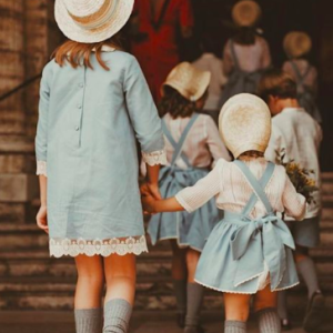 Vestido Teresa – Lino Azul Empolvado- T. 10