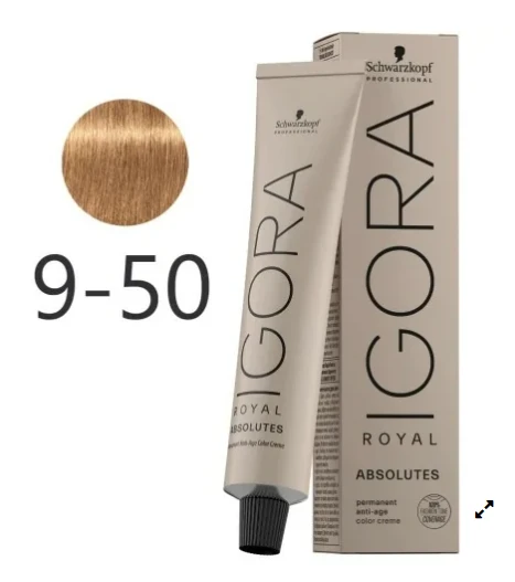 IGORA ROYAL ABSOLUTES 9-50 Rubio Muy Claro Dorado Natural – 60 g - Imagen 4
