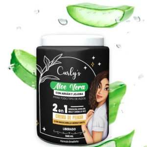Curlys Aloe Vera con Argán y Jojoba 2 en 1 – Crema de Peinar 946 ml