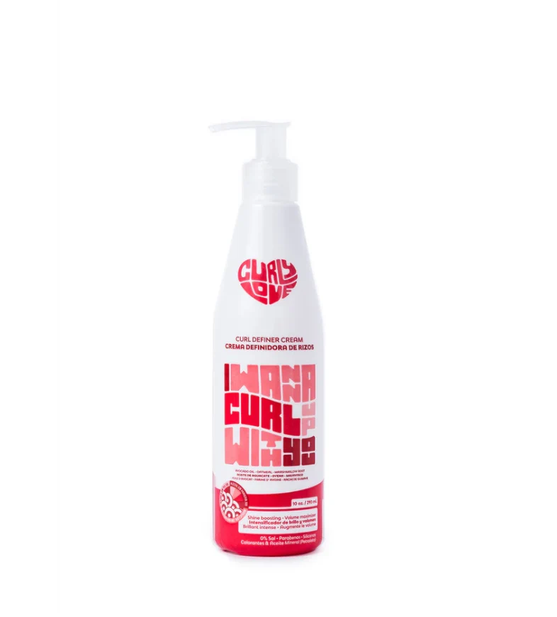 Curly Love Crema para Rizos – 290 ml Crema definidora para rizos hidratados, suaves y sin frizz