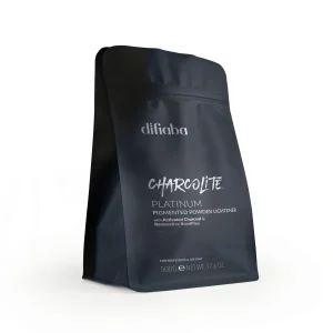 DIFIABA Charcolite Platinum Pigmented Powder Lightener – 500 g  Polvo decolorante pigmentado para aclaración profesional y rubios más fríos