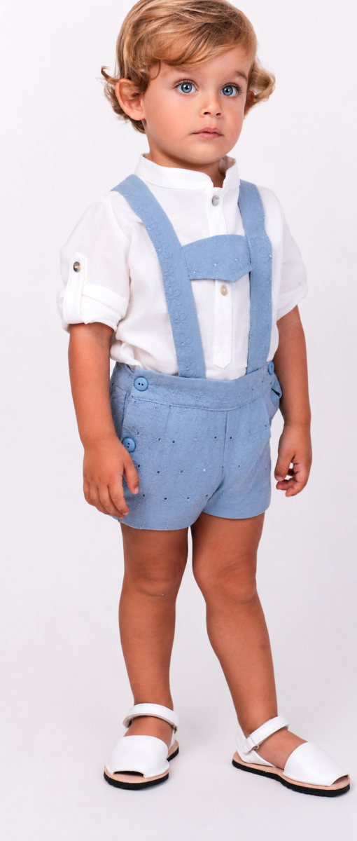 Conjunto de Ceremonia con Camisa y Short de Tirantes para Niño – Nekenia - Imagen 3