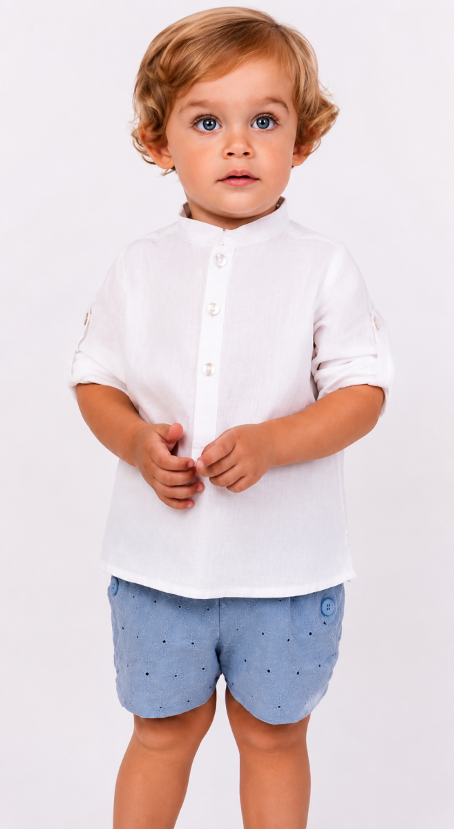 Conjunto de Ceremonia con Camisa y Short de Tirantes para Niño – Nekenia - Imagen 2