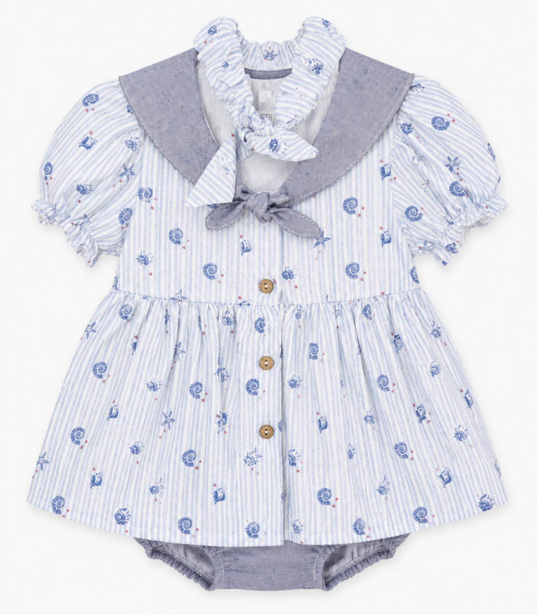 Jesusito Marinero con Estampado de Caracolas y Ranita para Niña – BBZ Creaciones - Imagen 2