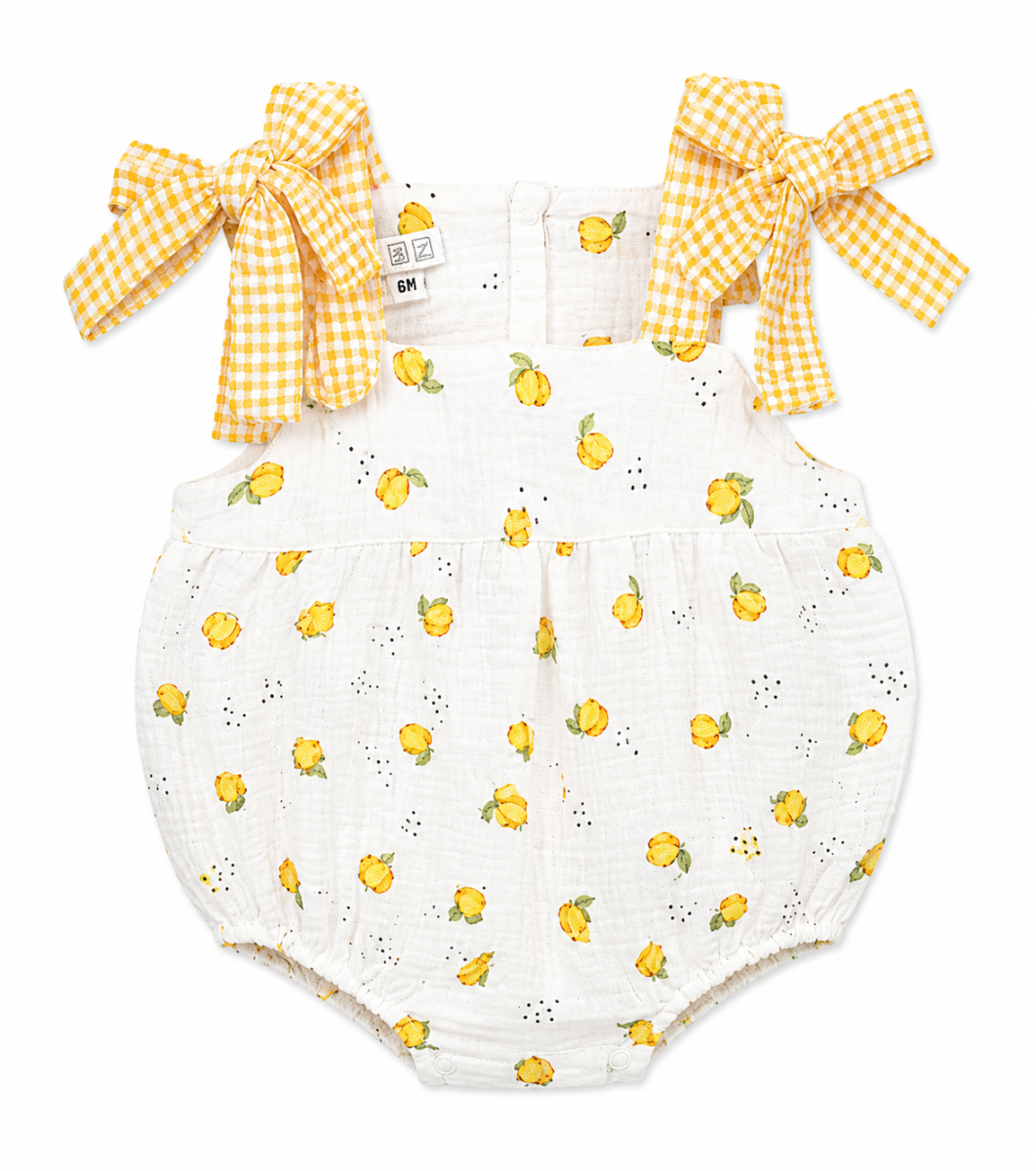 Ranita de Bebé Estampado de Limones con Lazos Vichy – BBZ Creaciones - Imagen 2