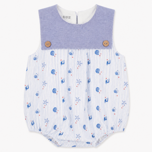 Pelele infantil para niño con motivos marinos color azul – BBZ Creaciones