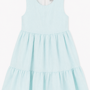 Vestido niña en verde agua de corte evasé – BBZ Creaciones