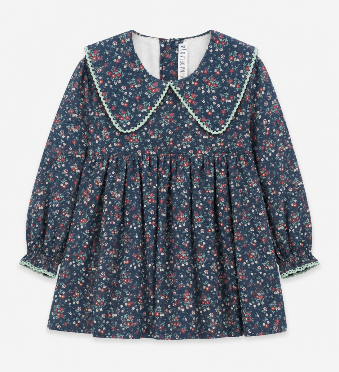Vestido Infantil de Flores con Cuello Babo y Puntilla – Paloma de la O - Imagen 2