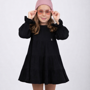 Vestido Negro Niña de Volantes – Vera