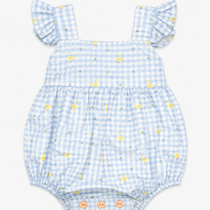 Jesusito de Cuadros Vichy Azul con Estampado de Patitos para Niña – Paloma de la O