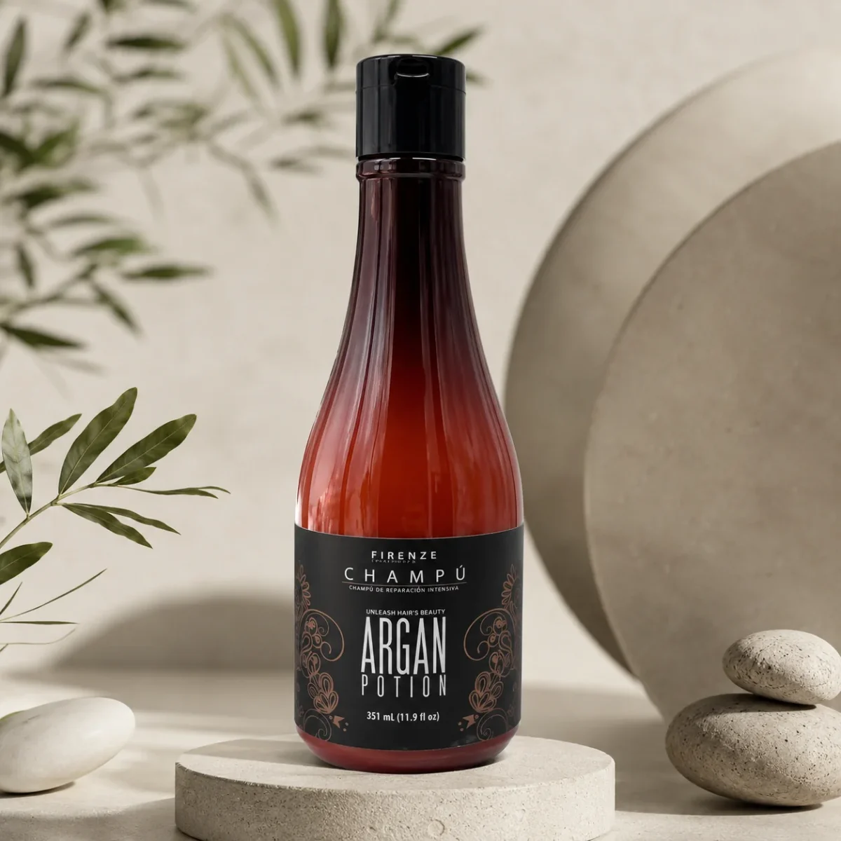 FIRENZE Argan Potion Shampoo – 351 ml Shampoo nutritivo con aceite de argán para hidratación, suavidad y brillo - Imagen 3
