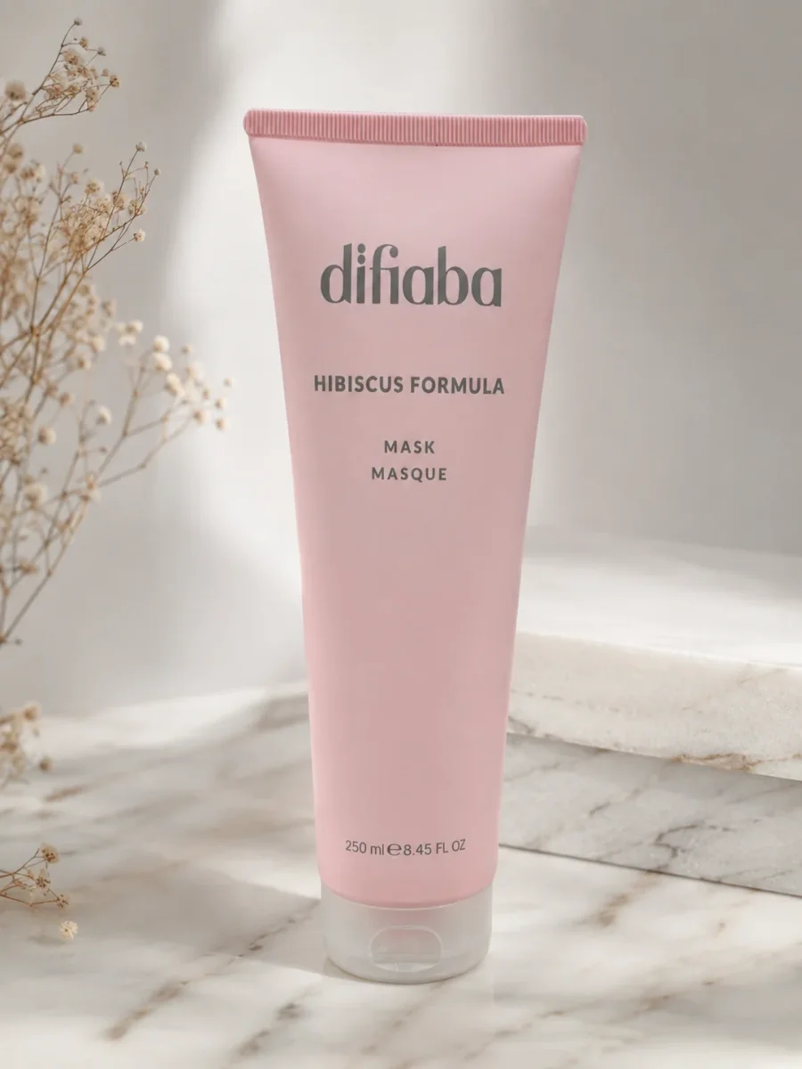 DIFIABA Hibiscus Formula Mask – 250 ml Mascarilla nutritiva y protectora para cabello teñido, seco o sensibilizado - Imagen 2