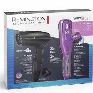 REMINGTON COMBO MORADO WET 2 + D5000 PLANCHA Y SECADORA PARA CABELLO HUMEDO Y SECO