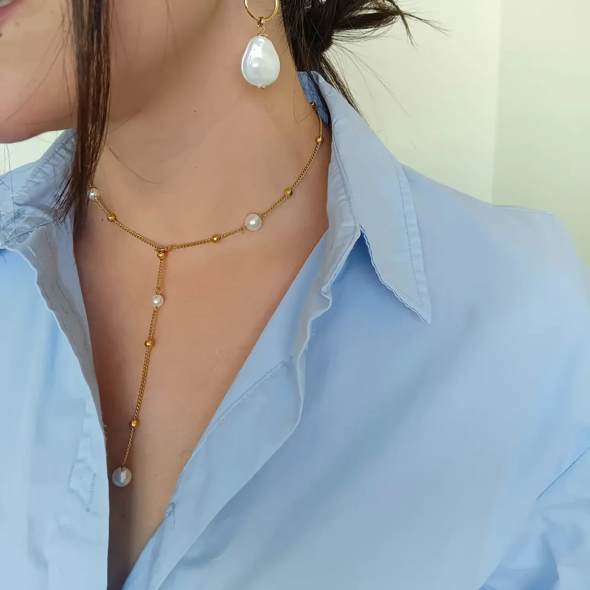Collar ELISA Acero Dorado - Imagen 3