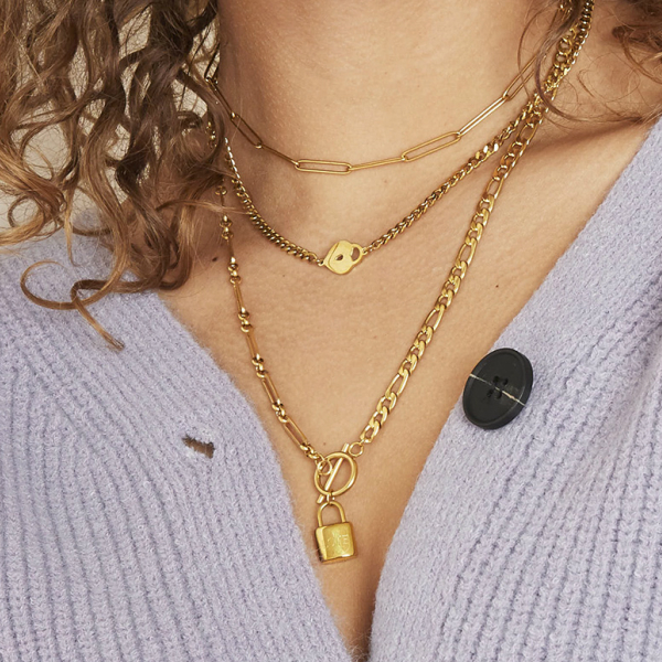 Collar MARIE Acero Dorado - Imagen 3