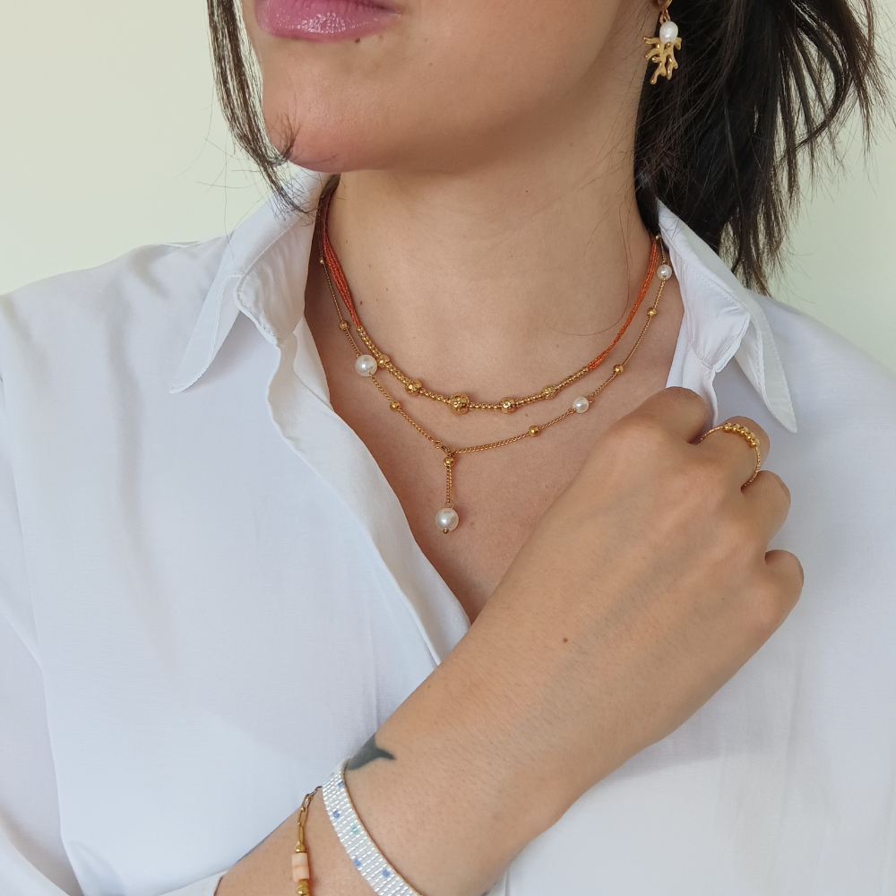 Collar Iris Acero/Naranja - Imagen 3