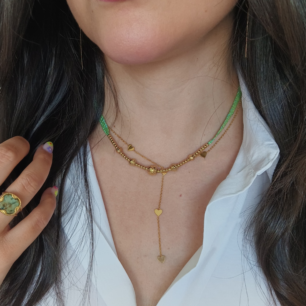 Collar Iris Acero/Verde - Imagen 3